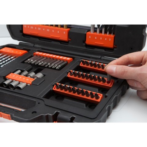 Zestaw 76 szt. wierteł, końcówek i nasadek 1/4' BLACK+DECKER [A7231-XJ]