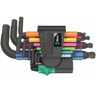 Komplet 9szt. kluczy trzpieniowych z kulką do śrub imbusowych, metrycznych 1,5-10mm, 950/9 Hex-Plus Multicolour 2, Wera [0513316
