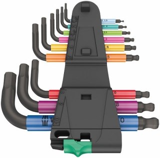 Komplet 9szt. kluczy trzpieniowych z kulką do śrub imbusowych, metrycznych 1,5-10mm, 950/9 Hex-Plus Multicolour 2, Wera [0513316