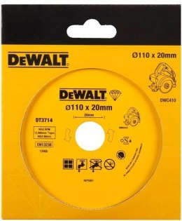 Tarcza diamentowa do ciecia płytek ceramicznych na sucho i na mokro, do DWC410 110/1,6/5mm, DeWalt [DT3714-QZ]