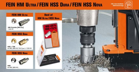 Wiertło HM Ultra, trepanacyjne do metalu, średnica 14mm, Fein [63127088011] mocowanie QuickIN