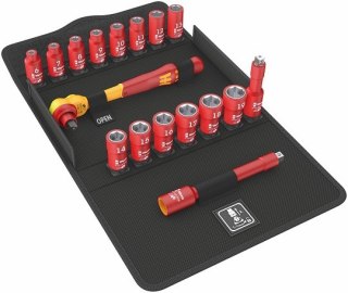 Zestaw 17 szt. nasadek w izolacji VDE z grzechotką Zyklop 3/8", 8100 SB VDE 1, WERA [05004970001] 2go, metryczny