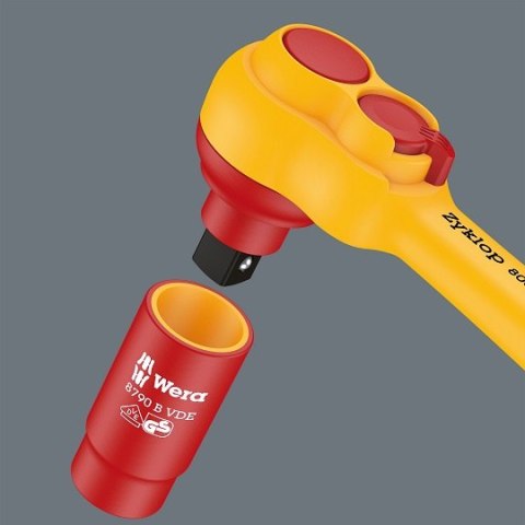 Zestaw 17 szt. nasadek w izolacji VDE z grzechotką Zyklop 3/8", 8100 SB VDE 1, WERA [05004970001] 2go, metryczny