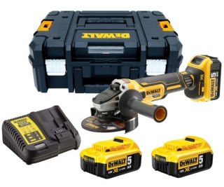 Akumulatorowa szlifierka kątowa 125mm, 18V XR, DeWALT [DCG405P3-QW] 3x5,0Ah