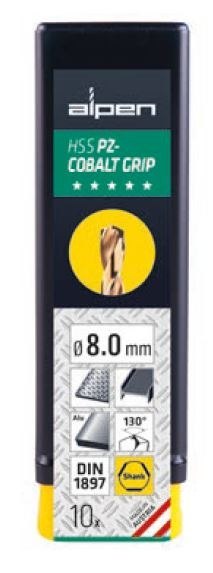 Wiertło kobaltowe do metalu 16,0mm HSS-Co PZ, krótkie z zeszlifowanym 3 płaszczyznowym uchwytem ALPEN [0090601600100] podtoczony