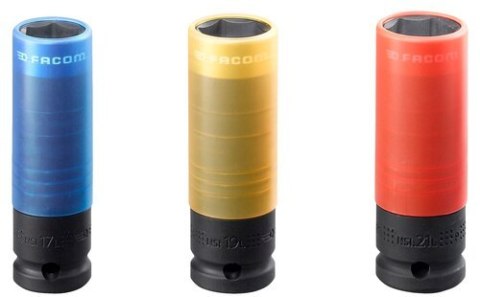 3 nasadki udarowe do felg aluminiowych 1/2' 17, 19, 21mm, Facom [NSI.3LPB]