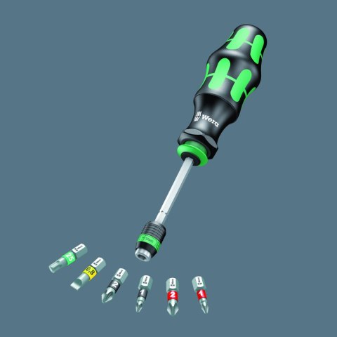 Wkrętak ręczny z magazynkiem, uchwyt 1/4", Kraftform Kompakt 20, Wera [05051016001] bity: płaskie, PH, PZ i Torx