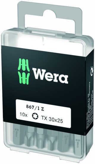 Zestaw 10szt. końcówek 1/4" do wkrętów z gniazdem TORX-Plus, rozmiar TX40/25mm, Wera [05072412001]