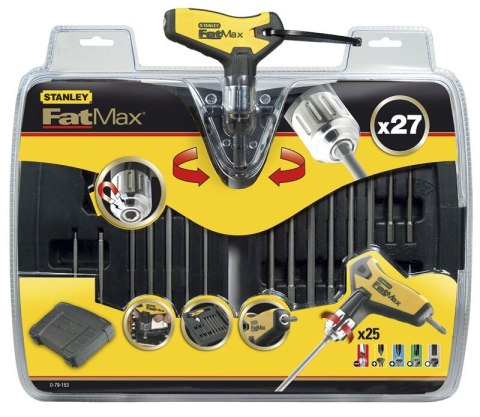Zestaw 27 szt. kluczy trzpieniowych + rękojeść z grzechotką, Stanley [0-79-153]