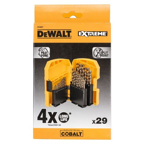 Zestaw 29 szt. wierteł do metalu HSS-Co Extreme, DeWalt [DT4957-QZ]