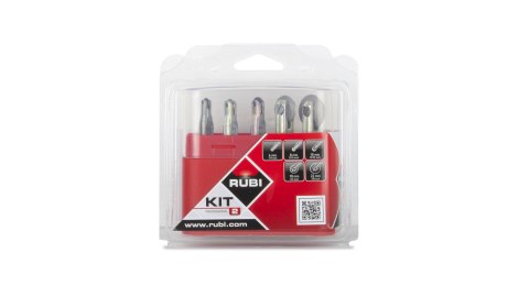 Zestaw 5 szt noży tnących z kółkiem 6, 8, 10, 18 i 22mm do przecinarek ręcznych, Rubi [01996]
