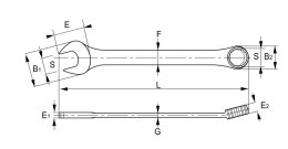 Klucz płasko-oczkowy wygięty 11mm Irimo [25-11-2]