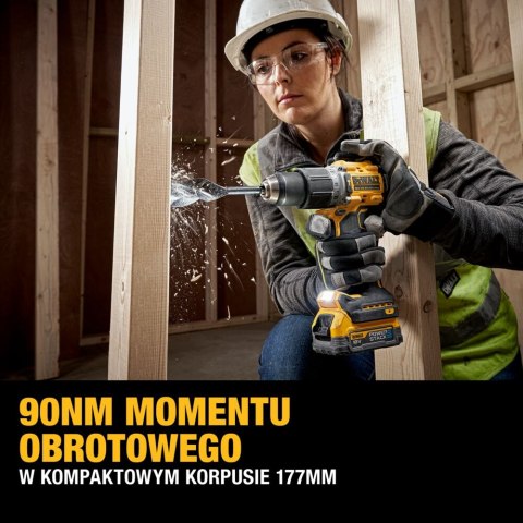 Akumulatorowa, udarowa wiertarko-wkrętarka 18V XR, DeWalt [DCD805NT-XJ]