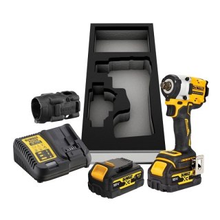 Akumulatorowy klucz udarowy 1/2" z gumową osłoną głowicy, 406Nm, 18V XR, DeWalt [DCF921P2G-QW] 2x5,0Ah, Li-Ion