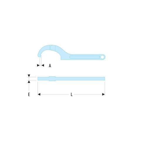 Klucz hakowy przegubowy, dla średnic 120-180mm, Facom [125A.180]