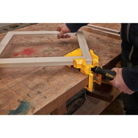 Ścisk kątowy 90°z dociskami, imadło narożne 55mm, DeWalt [DWHT83853-0]