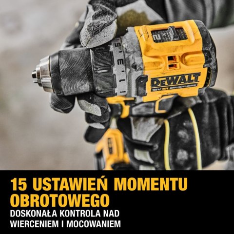 Wiertarko-wkrętarka akumulatorowa 18V XR, DeWalt [DCD800E2T-QW] 2x1,7Ah