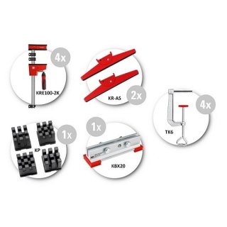Zestaw 4 ścisków pełnopowierzchniowych REVO KRE100-2K Bessey [KRE-SET-A]