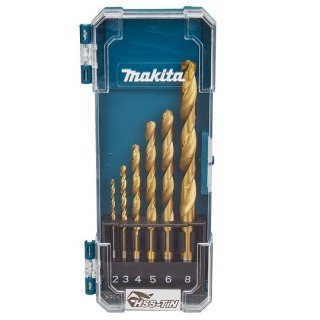 Zestaw 6 szt. wierteł do metalu HSS-TiN, Makita [D-72833] w powłoce tytanowej