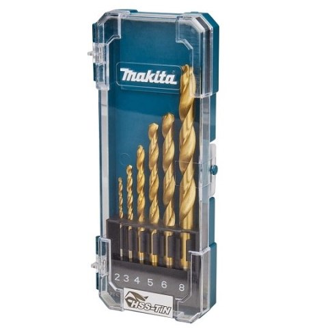 Zestaw 6 szt. wierteł do metalu HSS-TiN, Makita [D-72833] w powłoce tytanowej