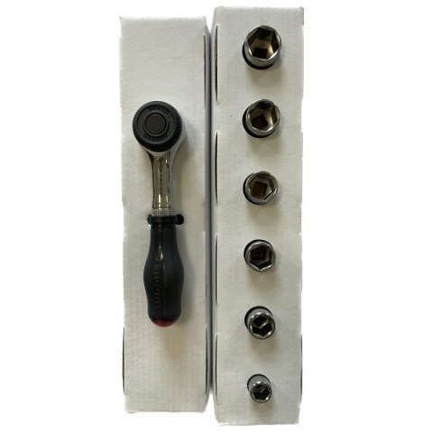Zestaw nasadek 6-kątnych z grzechotką z uchwytem obrotowym 360°, 1/4" FACOM [R.360PACKPB]