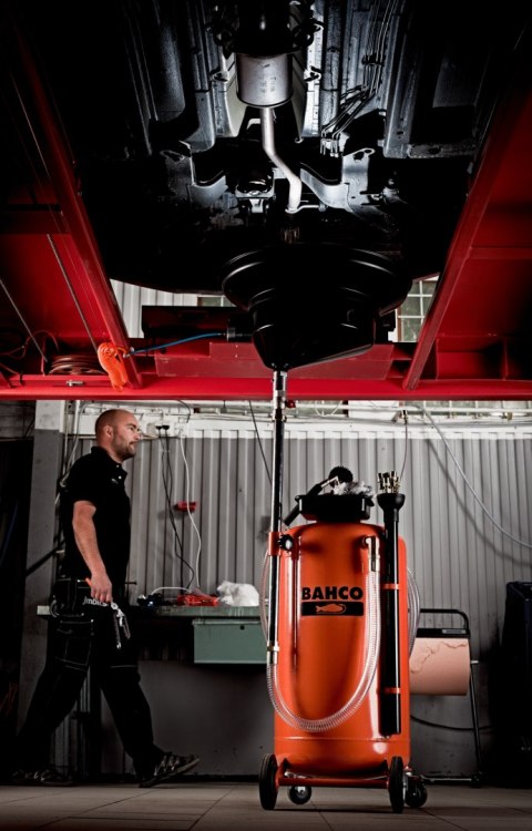 Grawitacyjna zlewarka oleju 90l BAHCO [BOD8902] z odsysarką i sondami