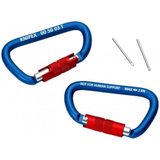 Karabińczyk 2 szt. do systemu zabezpieczeń narzędzi firmy Knipex [00 50 03 T BK]
