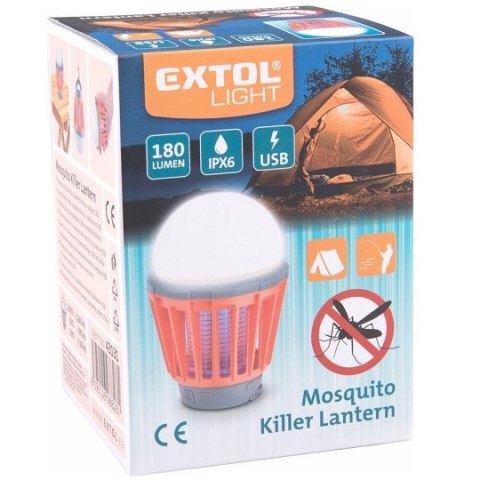 Lampa turystyczna z pułapką na komary, LED 180 lumenów, EXTOL [43131] USB