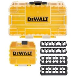 Mała skrzynka Small Tough Case+ DeWALT [DT70801-QZ] z pudełkiem Small Bulk Storage i 4 uchwytami na końcówki