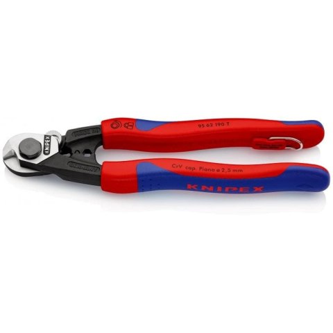 Nożyce o dużej wytrzymałości do lin stalowych 190mm KNIPEX [95 62 190 T]