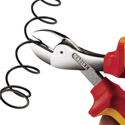 Obcinak boczny wzmocniony X-Cut w izolacji VDE, do prac pod napięciem do 1000V, KNIPEX [73 06 160 T] z zaczepem do asekuracji