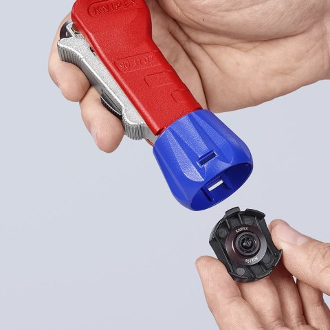 Obcinak do rur miedzianych, mosiężnych, stalowych i ze stali nierdzewnej o średnicach 1/4"-3" (6-76mm), KNIPEX [90 31 03 BK]