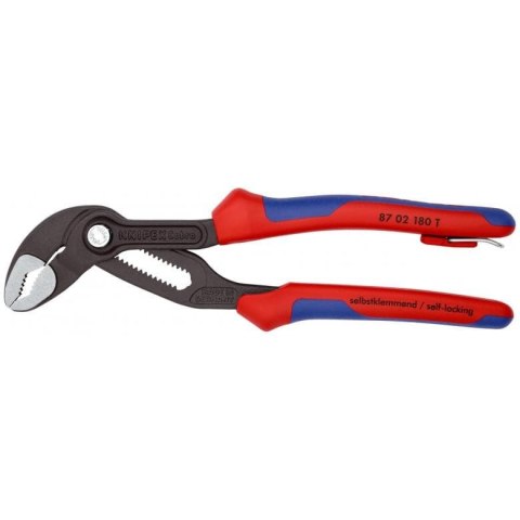 Szczypce Cobra 180mm KNIPEX [87 02 180 T] rękojeść dwukomponentowa z zaczepem do asekuracji