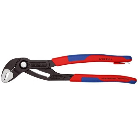 Szczypce Cobra 250mm KNIPEX [87 02 250 T] rękojeść dwukomponentowa z zaczepem do asekuracji