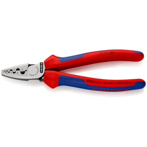 Szczypce do zagniatania tulejek kablowych 180mm Knipex [97 72 180]