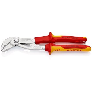 Szczypce nastawne izolowane VDE, Cobra 250mm KNIPEX [87 26 250 T] rękojeść dwukomponentowa z zaczepem do asekuracji