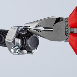 Szczypce uniwersalne z ostro zakończonymi szczękami, 145mm KNIPEX [08 22 145 T] z zaczepem do asekuracji