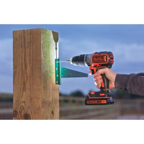 Wiertarko-wkrętarka akumulatorowa z udarem Black+Decker [BL188KB-QW] 18V Li-Ion 2x1,5Ah