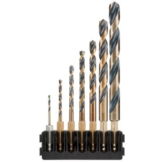 Zestaw 7 szt. wierteł do metalu Black&Gold z mocowaniem sześciokątnym 1/4", DeWALT [DT70831-QZ] Tough Case+