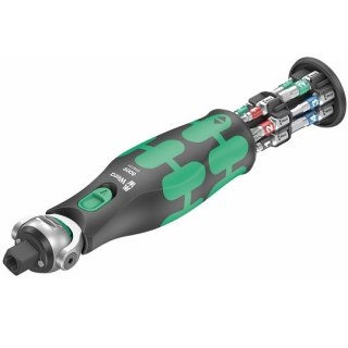 Grzechotka ręczna uchylna 3/8", z funkcją wkrętaka 1/4" z magazynkiem na 12 bitów, 133mm, 8009 Zyklop Pocket Set 1, Wera [050042