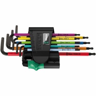 Komplet 9 kluczy trzpieniowych do śrub Torx BO Multicolour 967/9, Wera [05024335001] z magnetyzerem