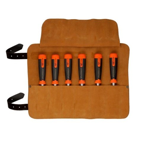 Komplet profesjonalnych dłut do drewna 6szt. BAHCO [434-S6-LR] w skórzanym etui