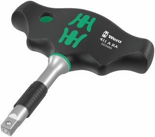 Rękojeść typu T do kluczy nasadowych 1/4" z funkcją grzechotki, 411 A RA, WERA [05023460001]