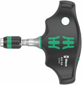 Rękojeść typu T do końcówek 1/4" z funkcją grzechotki z uchwytem szybkomocującym Rapidator, 416 RA, WERA [05023461001]