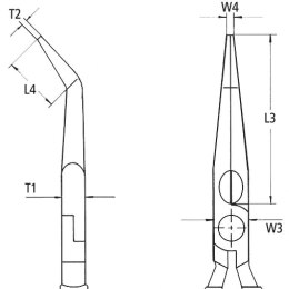 Szczypce tnące półokrągłe, odgięte, 200mm w izolacji VDE do 1000V, Knipex [26 26 200 T] z zaczepem do asekuracji