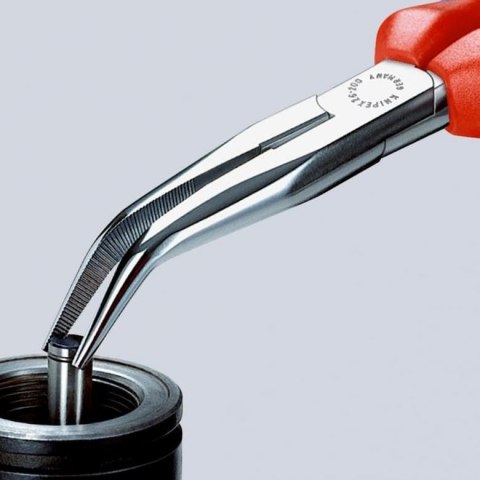 Szczypce tnące półokrągłe, odgięte, 200mm w izolacji VDE do 1000V, Knipex [26 26 200 T] z zaczepem do asekuracji