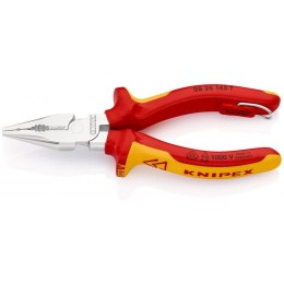 Szczypce uniwersalne w izolacji VDE z ostro zakończonymi szczękami, 145mm KNIPEX [08 26 145 T] z zaczepem do asekuracji