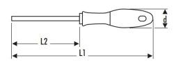 Wkrętak do śrub z gniazdem płaskim, rozmiar 0.6x3.5x75mm EXPERT [E164983]