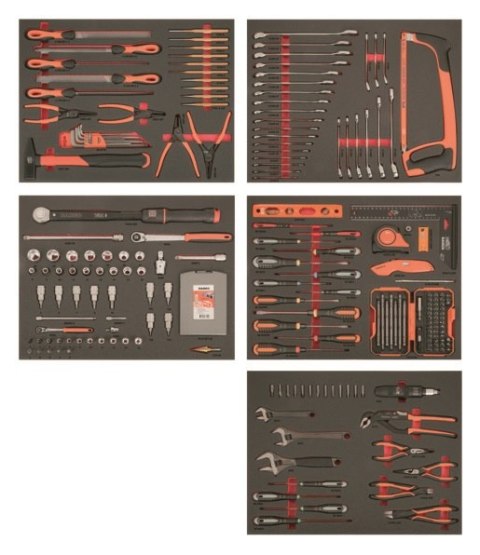 Wózek narzędziowy 6-szufladowy z szafką, z wyposażeniem 237 szt. narzędzi Bahco [1475KXL6CBFF1SD]