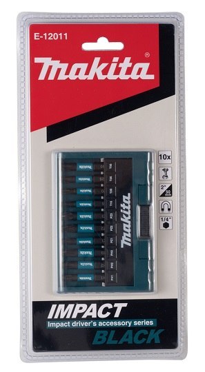 Zestaw 10 szt. końcówek udarowych 1/4", 50mm, IMPACT BLACK MAKITA [E-12011]